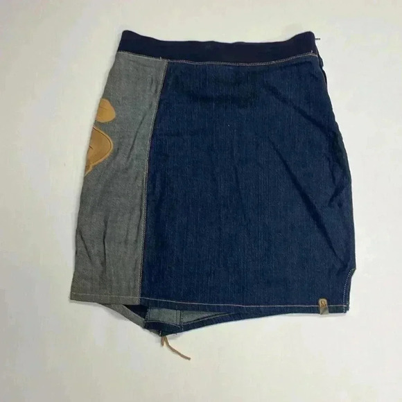 South Pole Vintage Looney Tunes Bugs Bunny Y2K Suede Accent Blue Denim Skirt - Picture 2 of 4